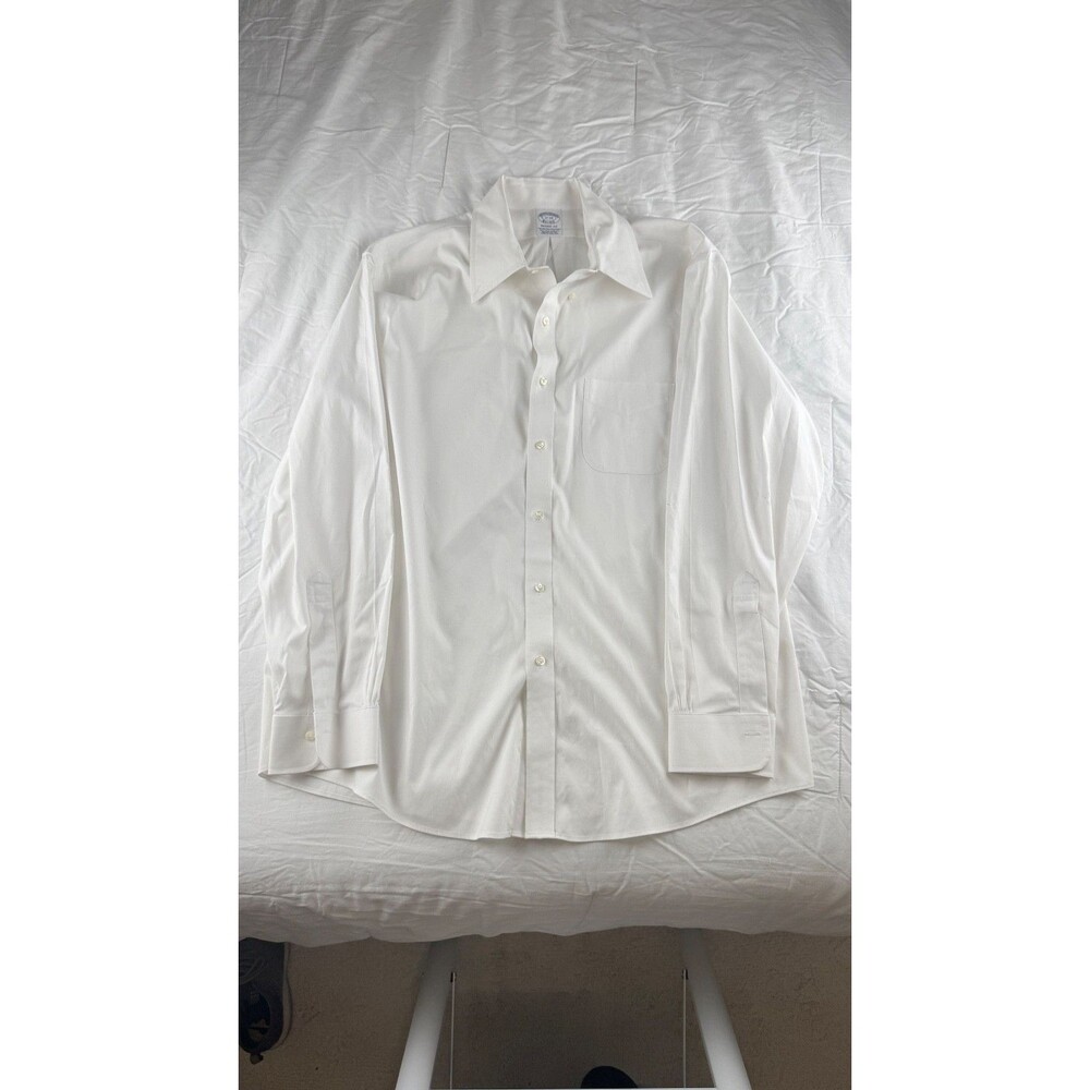 Brooks Brothers Regent Fit Dress Shirt White Supima Cotton Non-Iron 17-34